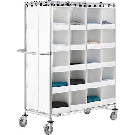 Nexel Stock Picking Truck, Back To Back, 40 Cells, 48inL x 24inW x 69inH, White 800439